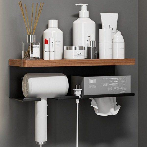 吹风机置物架免打孔卫生间壁挂式电吹风支架浴室风筒收纳架子实木,家庭/个人清洁工具,吹风机置物架,淘宝优惠券,粉丝福利购,淘宝优惠卷