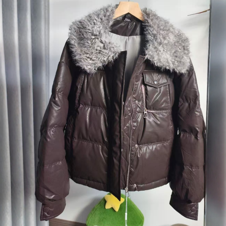 2025新款皮毛领派克服女短款