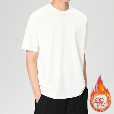 秋冬季重磅短袖t恤男士圆领