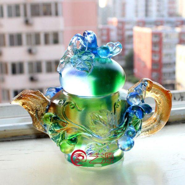 古法琉璃摆件福壶茶壶创意家居饰品商务会议礼品朋友同事生日礼物