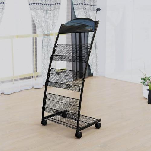 杂志架带轮宣传册折页户型图资料报刊架银行营业厅落地金属展示架