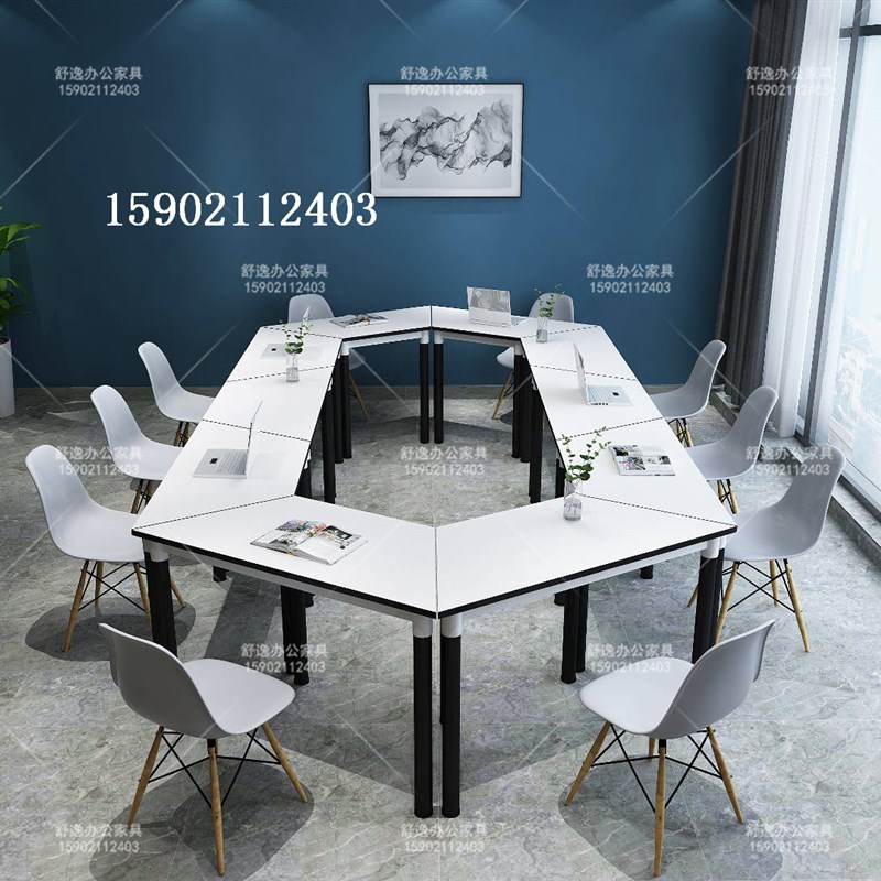 创客培训桌组合梯形桌移动办公桌会议桌长条桌拼接课X桌椅八边桌