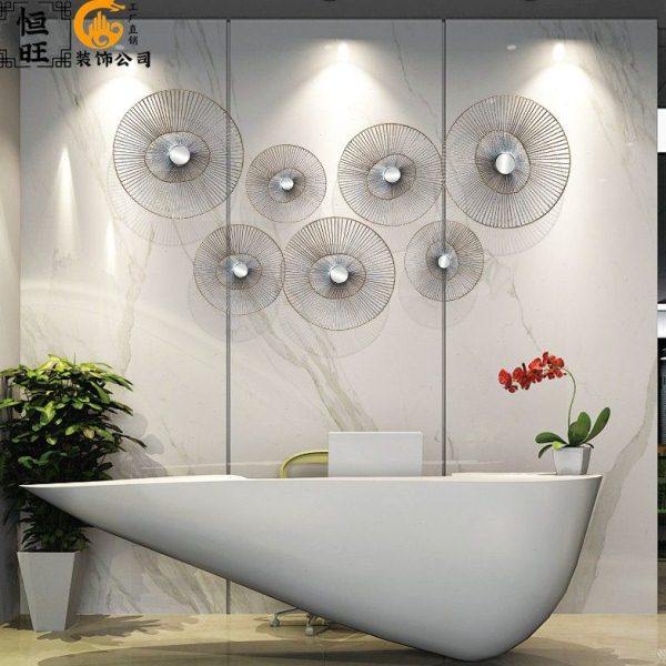 北欧轻奢圆形简美镜子壁饰墙饰现代简约太阳装饰镜装饰客厅玄关镜