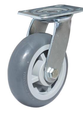 平板车折叠手推车TPR6寸橡胶重型万向轮脚轮手推车载重静音小拉车