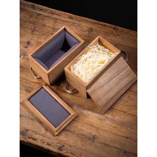 长方形复古桐木盒陶瓷花瓶锦盒包装盒定制木质礼品盒空盒子礼物盒