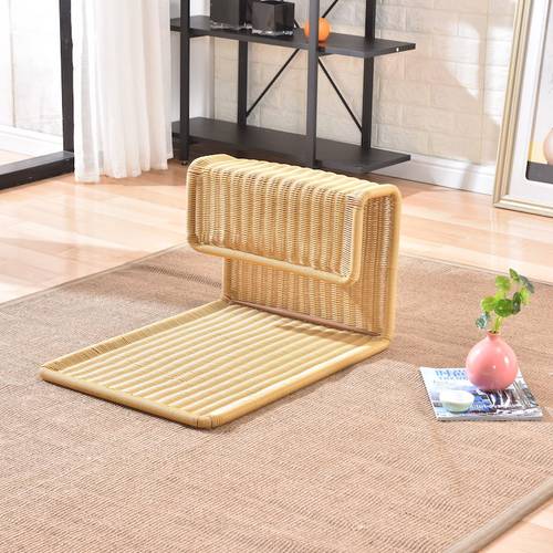 藤编懒人椅子榻榻米座椅床上靠背椅日式无腿飘窗椅凳子和式和室椅