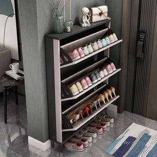 高端鞋柜家用门口2023新款爆款超薄款翻斗窄鞋架进门入户一体靠墙
