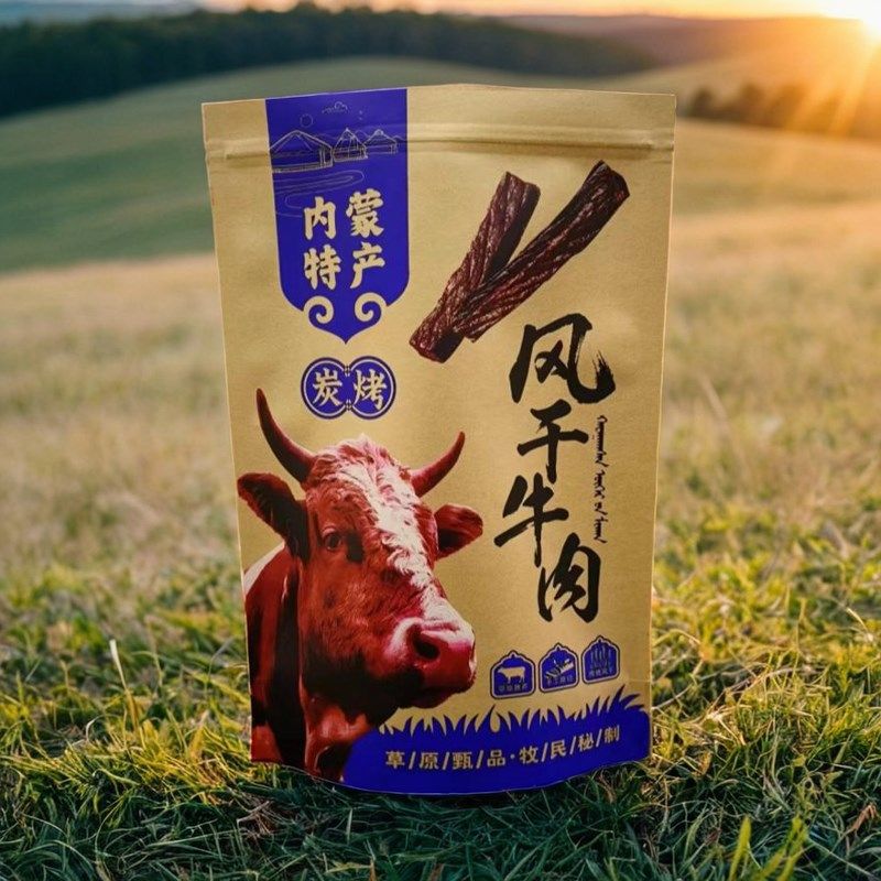 碳烤风干牛肉自封外袋内蒙古草原特产风干牛肉自立包装袋子100个