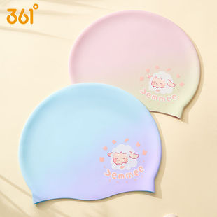 361儿童泳帽2025新款防水弹力不勒头泳帽男女童卡通印花硅胶泳帽