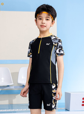 361儿童泳衣男童分体夏季款防晒中大童青少年男孩沙滩速干游泳衣