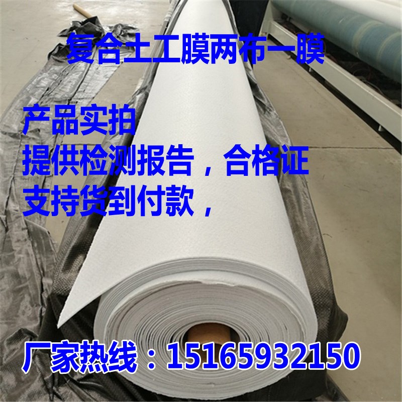 ll复合土工膜两布一膜人工湖河道水库40E0g600g800g蓄水池鱼池防