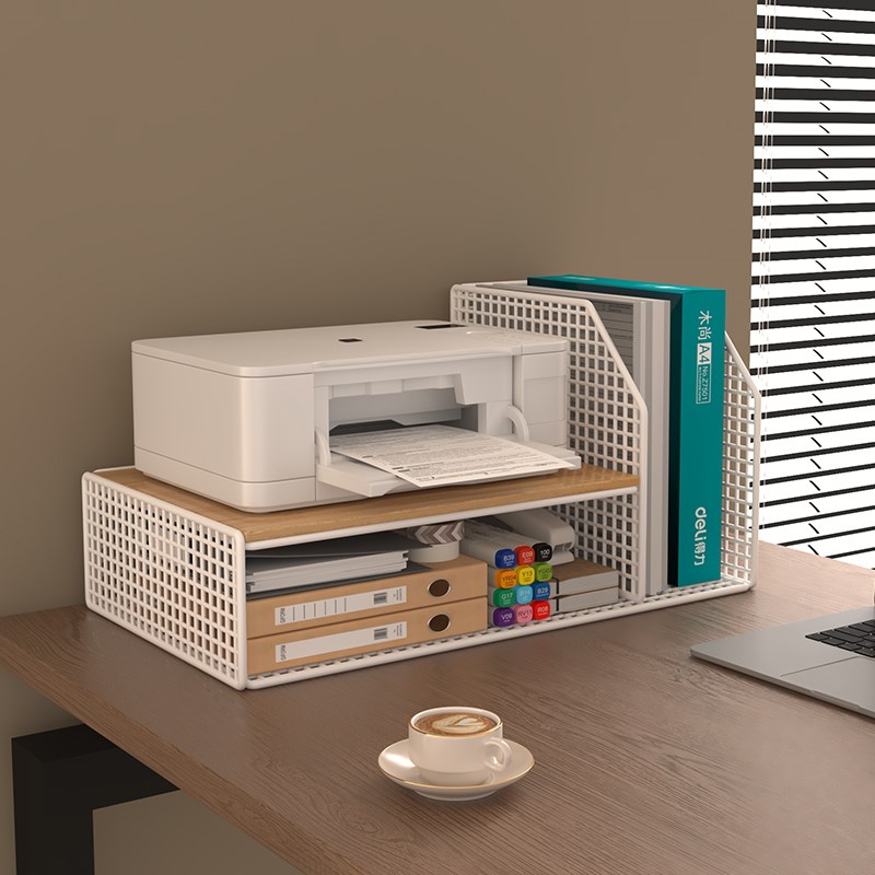 打印机置物架小型办公室打复印机置物架双层文O件书收纳架抬高支