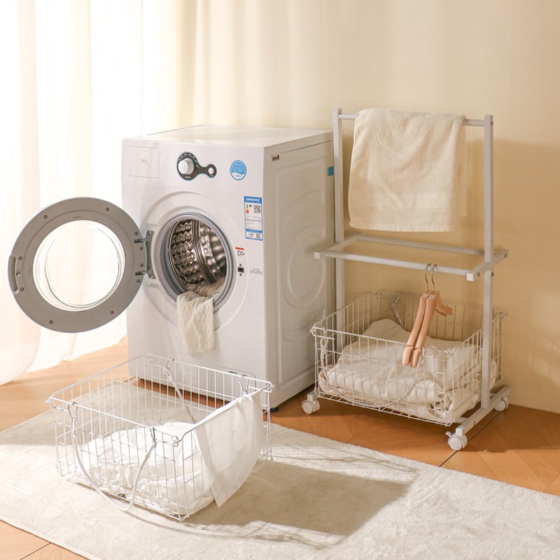 脏衣篮衣架家用卧室收纳整理神器次净子物品收纳可移Y动手推架晾
