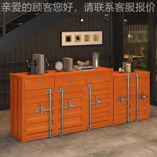 工业风艺储物柜功能集收装44185箱餐边柜餐厅纳铁柜餐厅酒吧铁艺