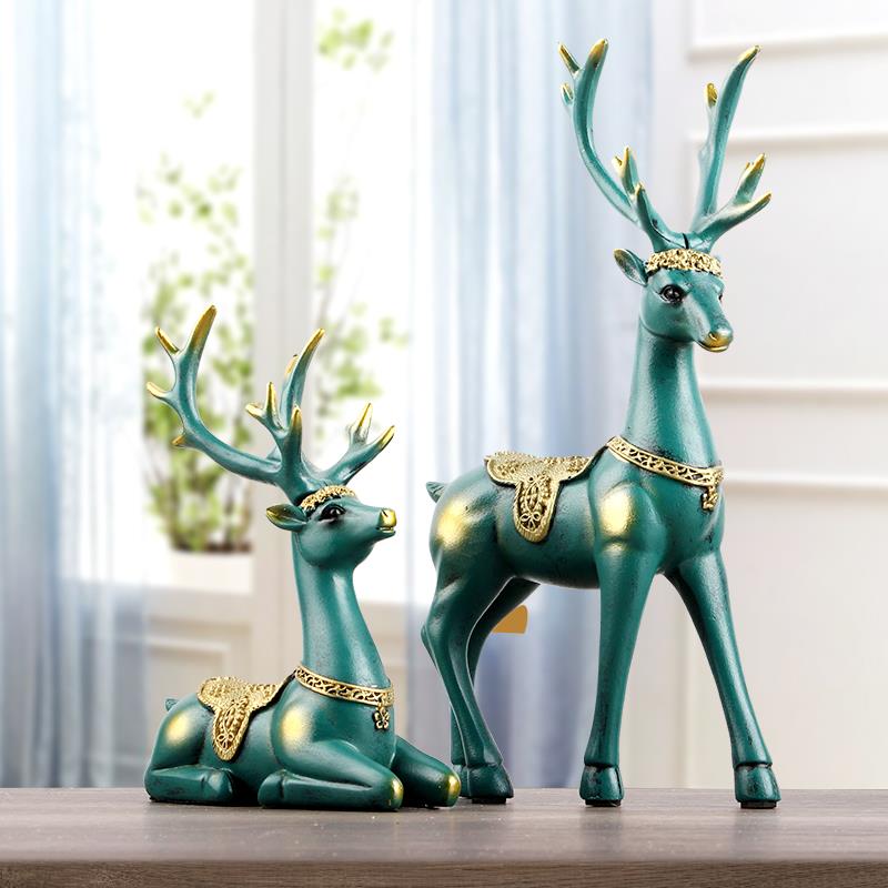 现代轻奢招财鹿创意家居摆饰乔迁新居礼品客厅玄关电视柜酒柜装饰