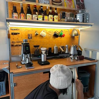 餐柜现代简约风铝挤型材料海洋板洞洞板家俱茶水柜咖啡柜储物墙边