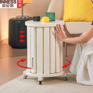 实木圆凳子家用边几叠叠乐餐桌板凳可叠放收纳矮凳可移动 英尼斯