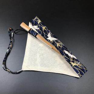 .英寸覆古棉麻扇袋扇盖扇箍扇扣文湾折扇收纳袋布袋保护套
