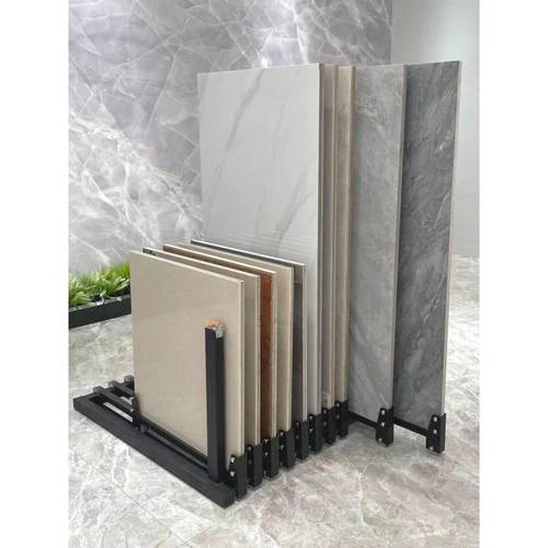 瓷砖抽拉展示架岩板大理石可调节推拉大板地砖样品货架落地式展柜