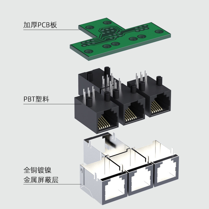电话分线器一分四 /三分配线器6P6C一分二座机固定电话直通对接头