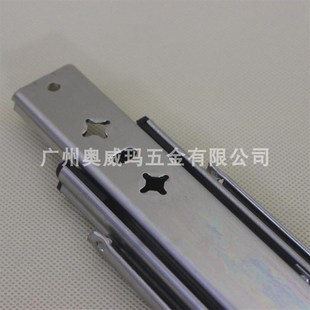 5320加厚三折滑轨加宽抽屉导轨机柜供应滑轨电器柜承重三节滑轨