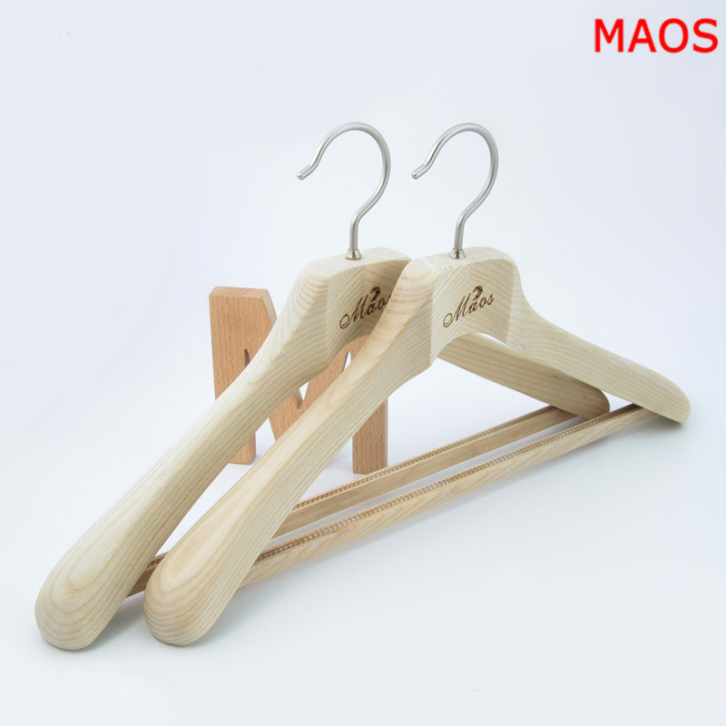 MAOS水曲柳木衣架子原木色西装衣架实木晾衣架服装店展示衣撑