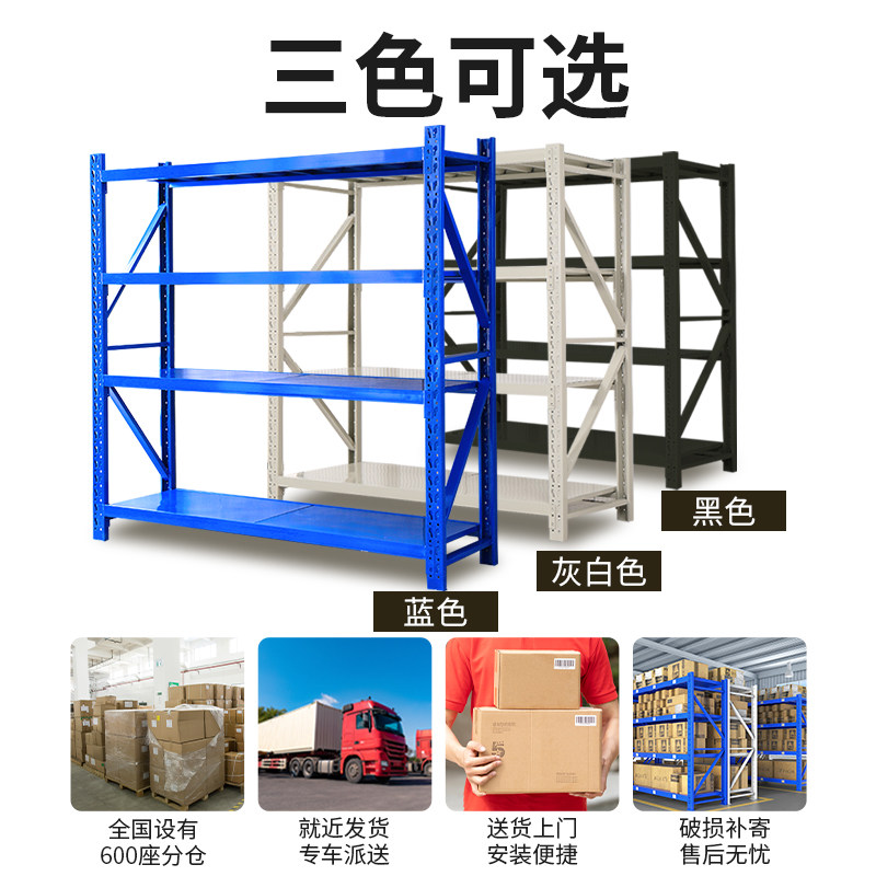 中伟货架仓储置物架超市重型展示架地下室仓库多层货物架快递铁架