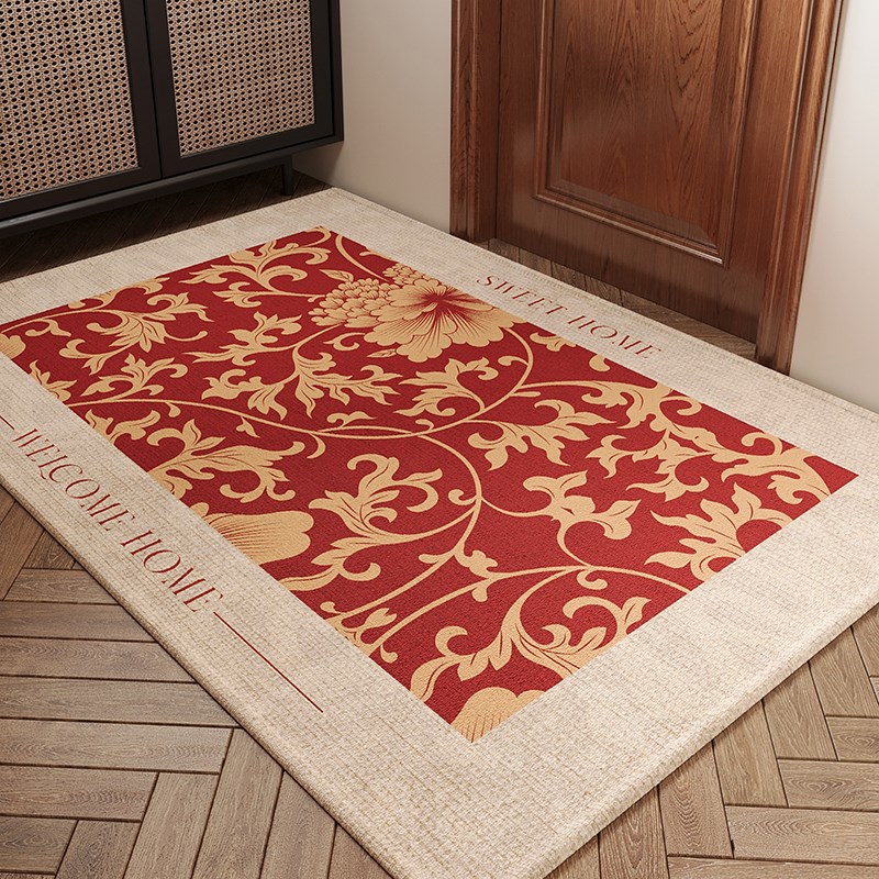 红色入户门地垫大门口进门脚垫新春喜庆玄关室内防滑地毯蛇年门垫
