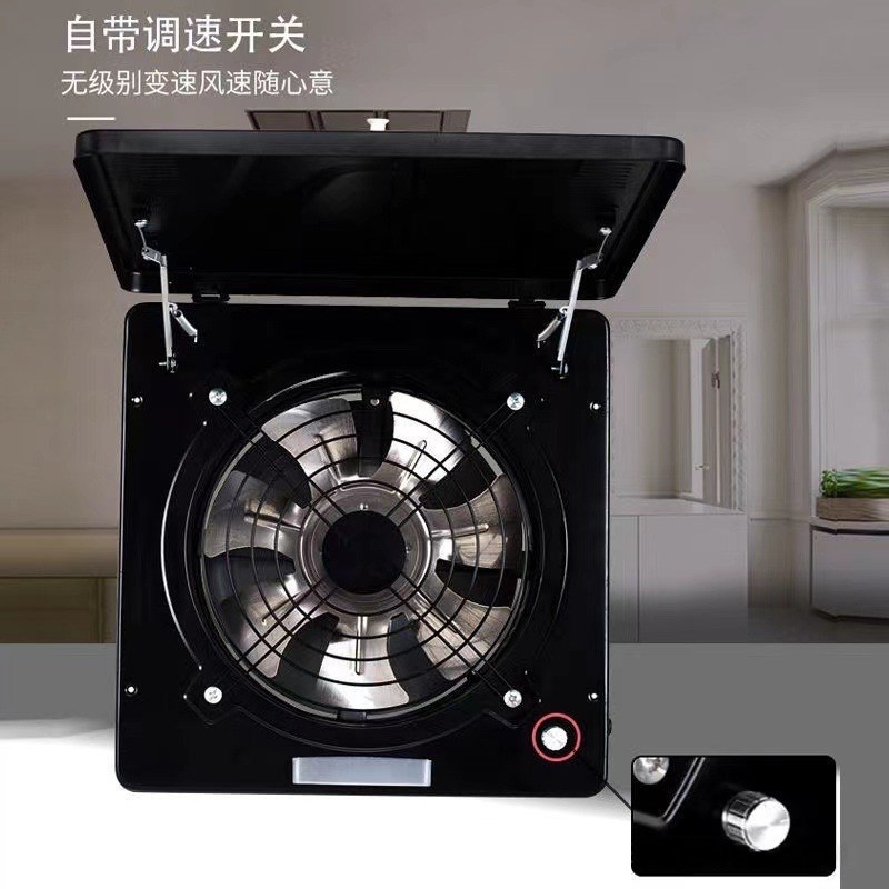 厨房油烟排气扇抽风机强力静音家用窗式排风扇抽风机大吸力油烟机