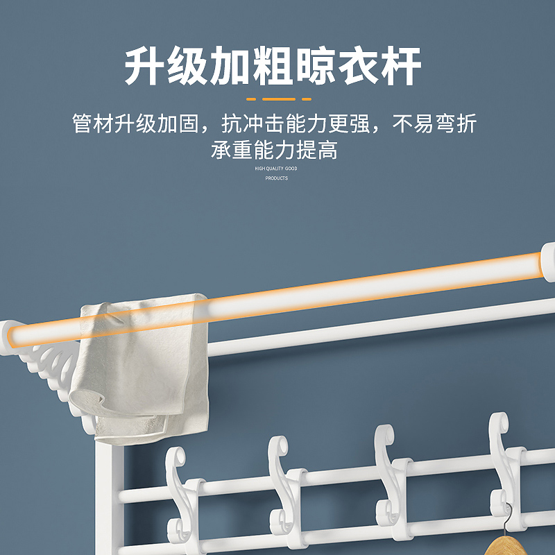 简易落地衣帽架卧室置物架多功能挂衣服包架子立式挂衣架鞋架一体