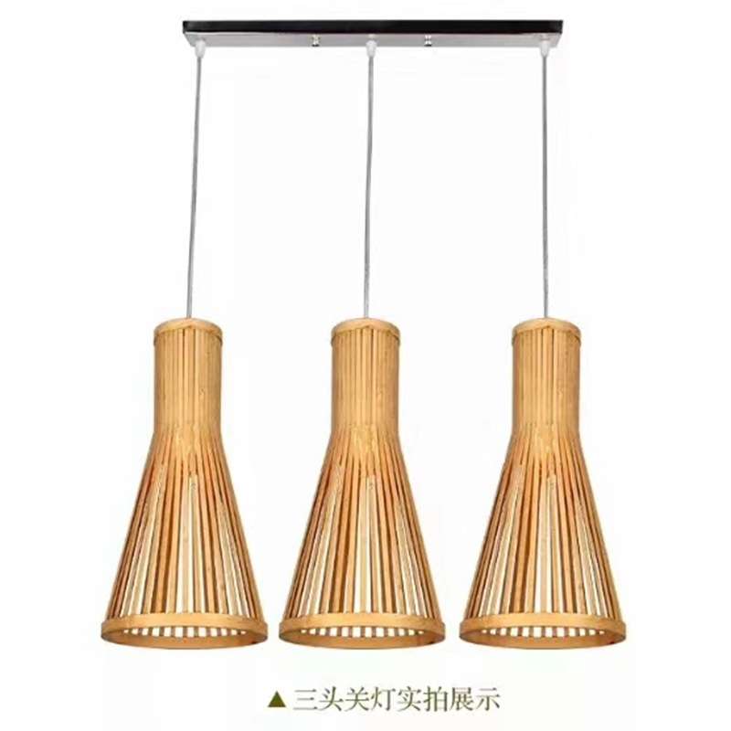 中式卧室阳台灯日式灯笼榻榻米灯具新款农家乐餐厅工程竹筒吊灯