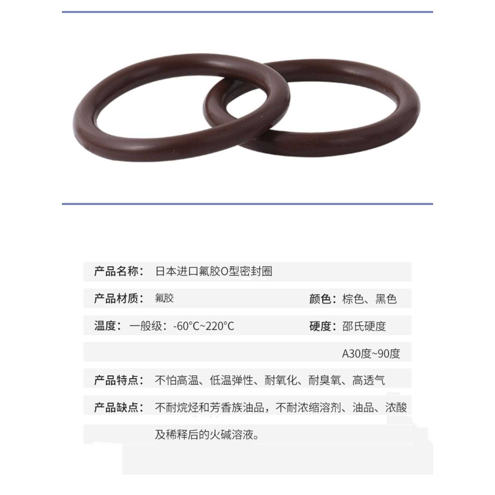 线径4.5mm内径30-160氟橡胶O型圈防水硅胶日本进口全氟醚胶圈挡圈