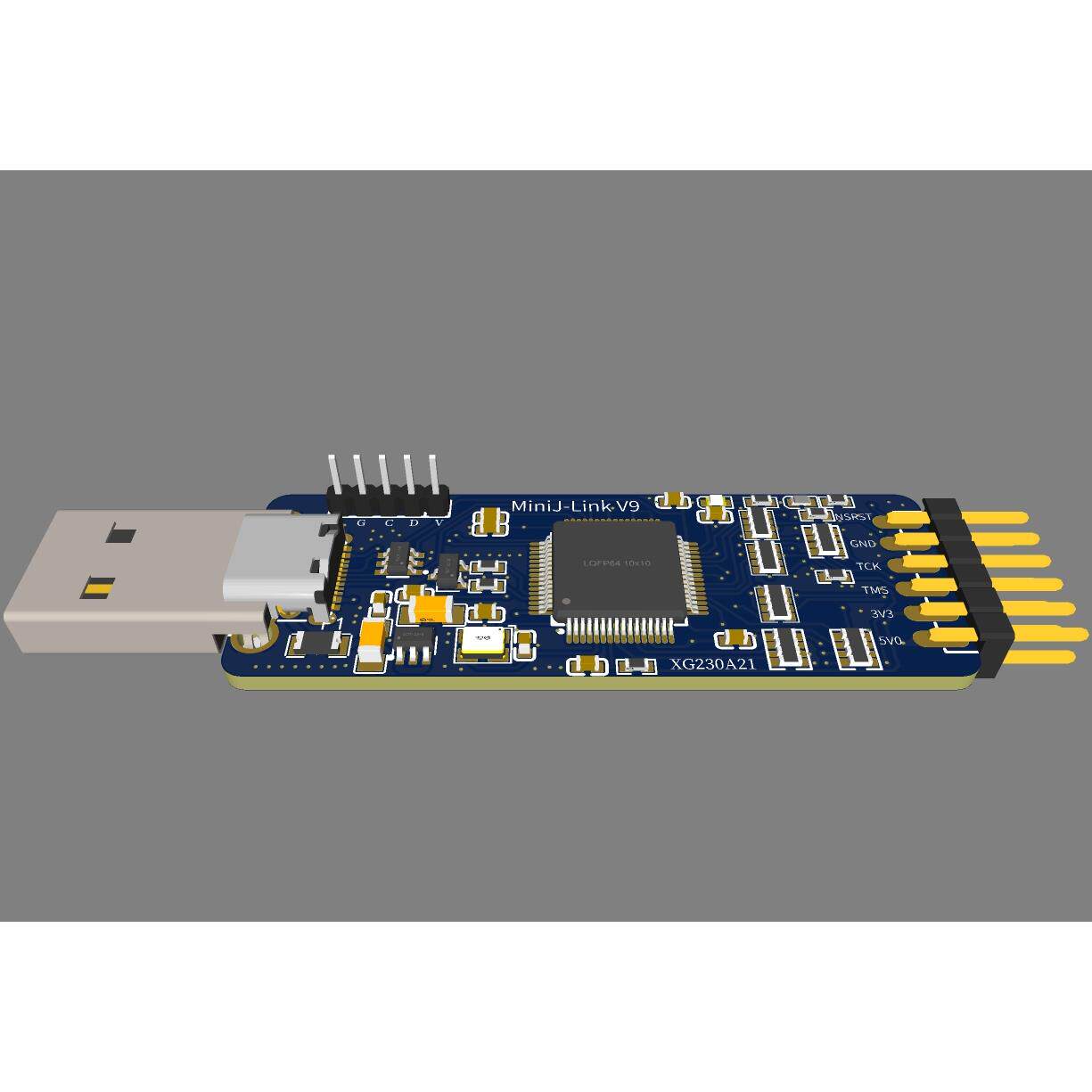 Mini JLink V9仿真器STM32烧录器 自带带串口 替代jlink ob烧录器