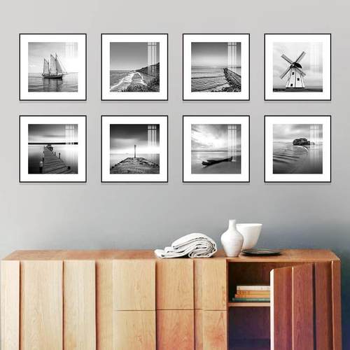 黑白装饰画 画客厅沙发背景墙壁画 画现代简约办公室工业风小众艺