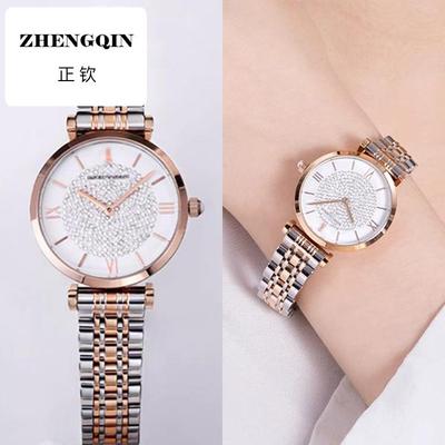 适用代用阿玛尼满天星手表带女钢带代用AR1926摩天轮1876不锈钢表