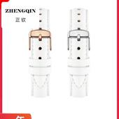 适用代用dw女表12mm纯白针扣皮革表带丹尼尔同款 真皮惠灵顿14mm手