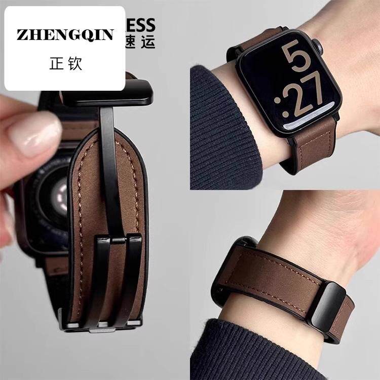 适用华为fit4手表表带新品Watch FIT4Pro磁吸疯马皮质硅胶手环fi3