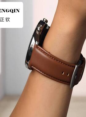 适用华为gt2/3手表带真皮保时捷ecg版watch3/4pro智能手表gs3pro