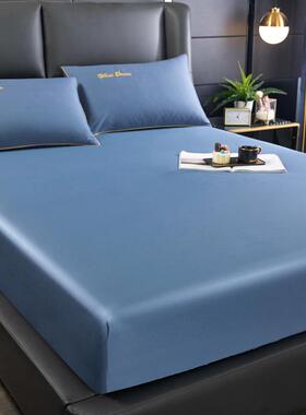 床笠单件全棉贡缎100棉布套床罩五面全包防滑斗笠1.8米加厚纯灰色