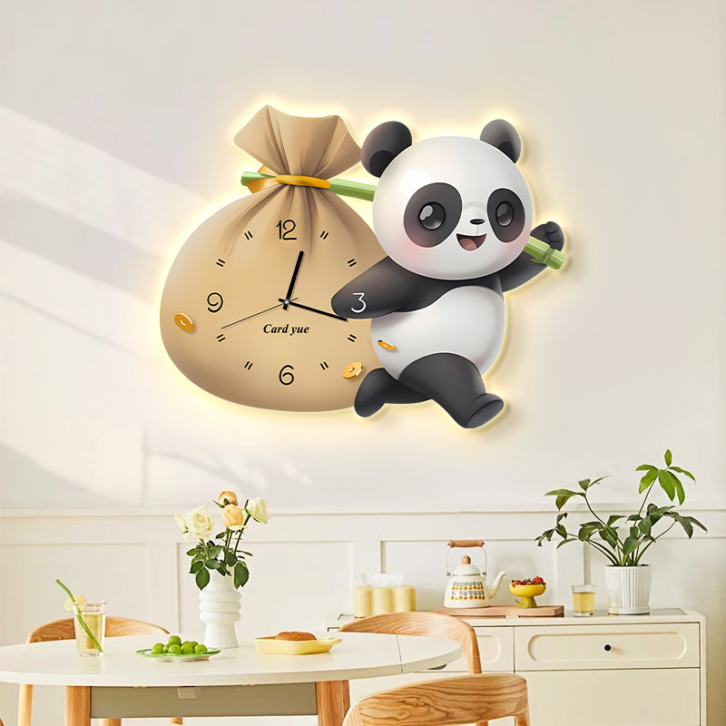 熊猫钟表挂钟客厅20o24新款创意轻奢现代简约时尚大气静音挂墙时