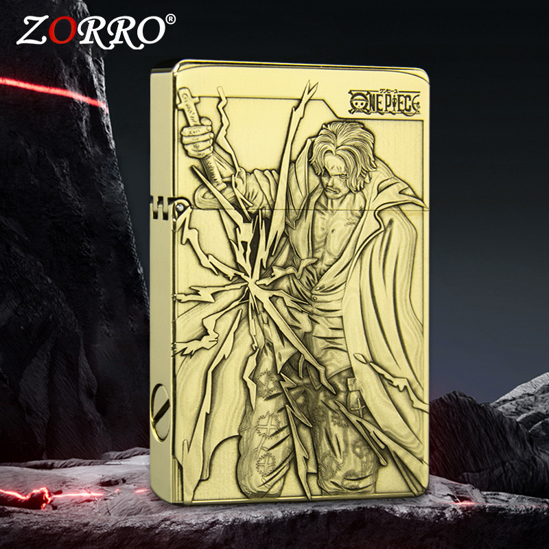 佐罗ZL8精雕香克斯黄铜刻钢琴音煤油打火机工厂纤巧拿盘玩批发礼