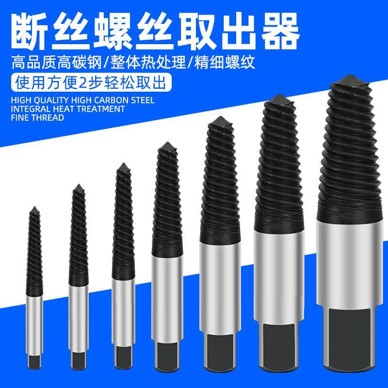 断头螺丝取出器取丝器滑丝滑牙取螺丝反牙丝螺纹水管修复工具套装