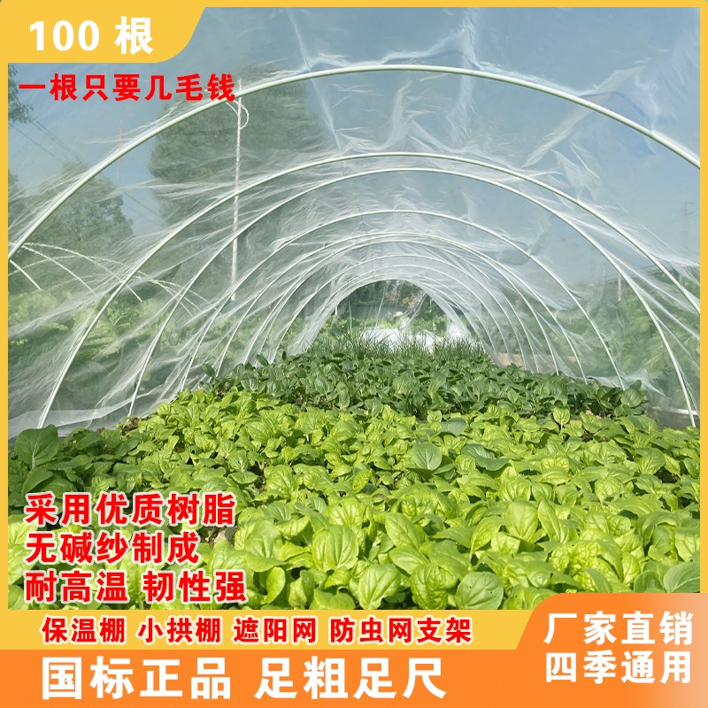 玻璃纤维拱杆大棚新型小拱棚支架保温棚插地圆杆冬天农用玻纤骨架