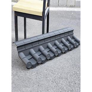 20带脊单面瓦墙头盖顶一体仿古PP树脂单边院墙压顶塑料中式围墙瓦