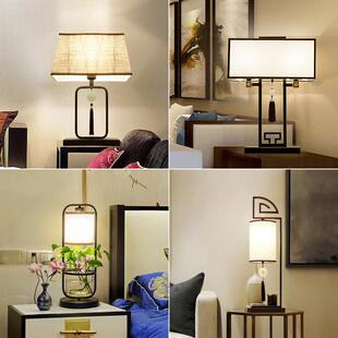 新中式台灯卧室床头灯中国风简约现代书房书桌酒店房间装饰灯具