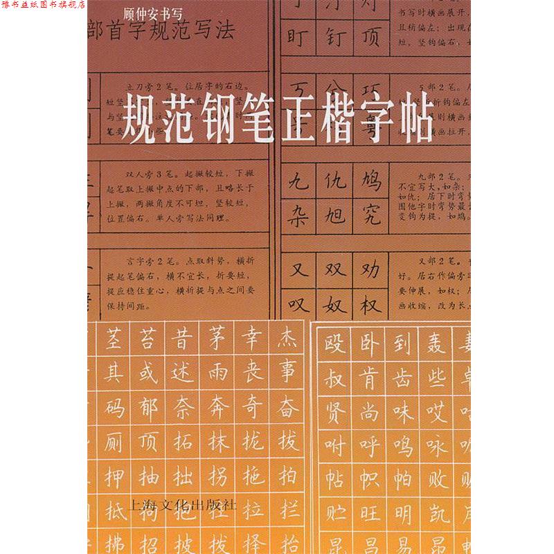 【正版书】 规范钢笔正楷字帖 顾仲安 书写 上海文化出版社