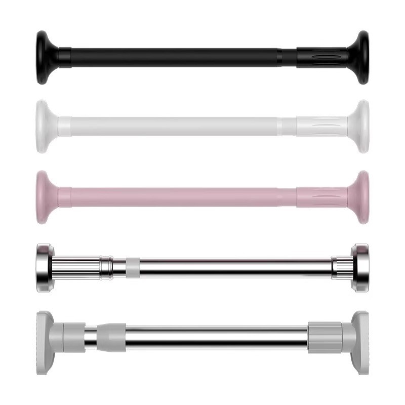 晾衣杆伸缩杆免打孔免钉晾衣y杆衣架不锈钢窗帘挂杆浴帘杆子门帘