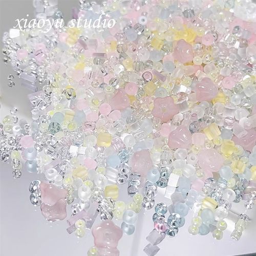 宝石水晶儿童串珠冰透感混色玻璃散珠配件diy手工手链项材料玩具