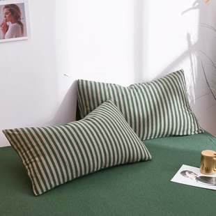 天竺棉枕套48*74cm单人枕头套纯棉全棉枕皮乳胶枕套枕芯套一对装