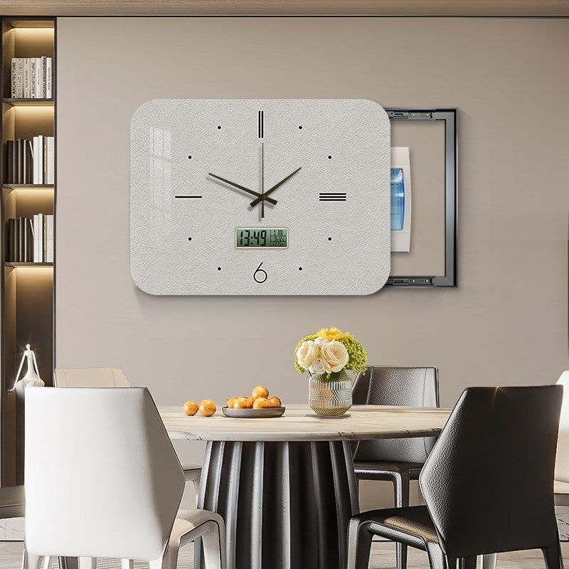 电表箱装饰画带钟表万年历时钟挂钟电闸配电箱遮挡挂画遮丑免打孔